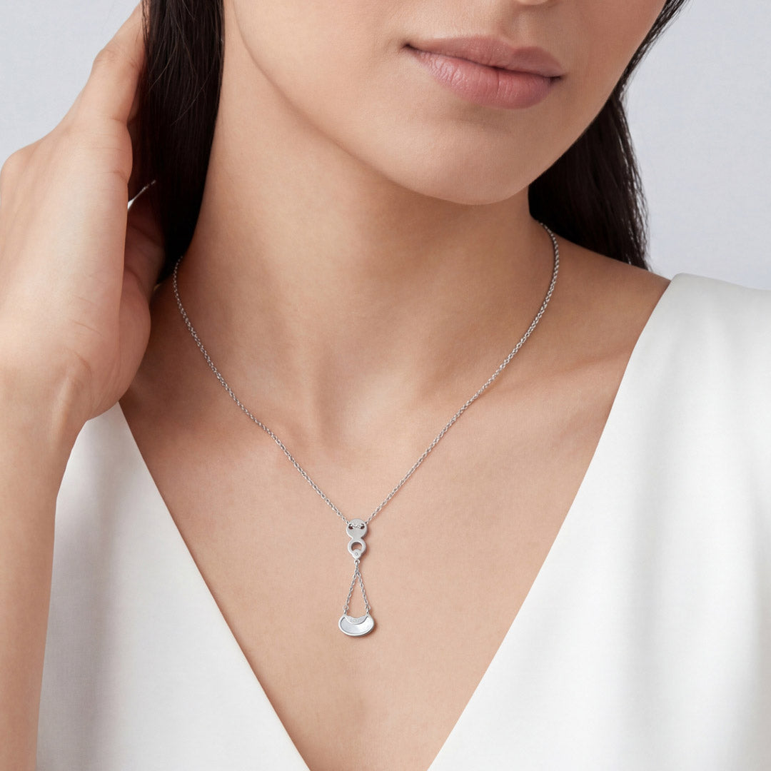 Arc Glow Silver Modern Necklace