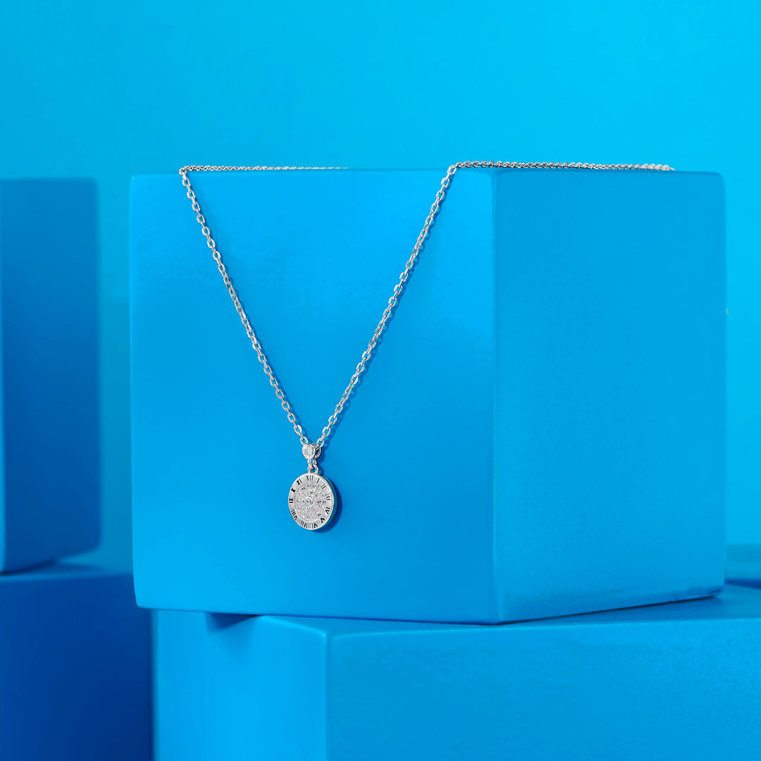 Time Spark Silver Modern Necklace