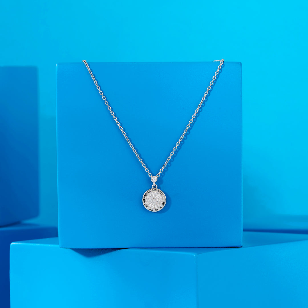 Time Spark Silver Modern Necklace