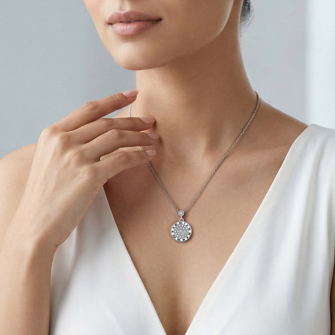 Time Spark Silver Modern Necklace