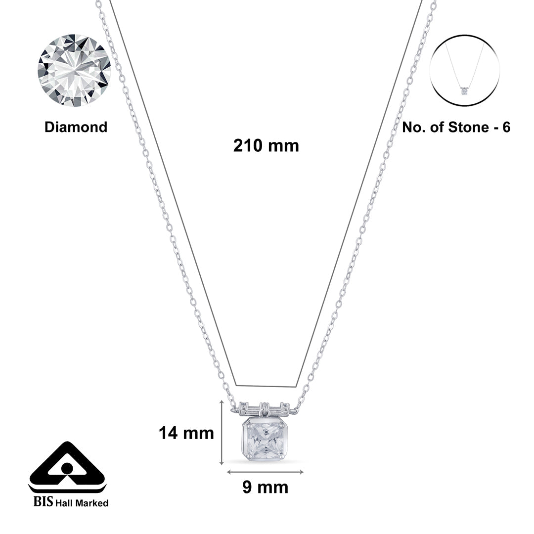 Crystal Crest Silver Modern Necklace
