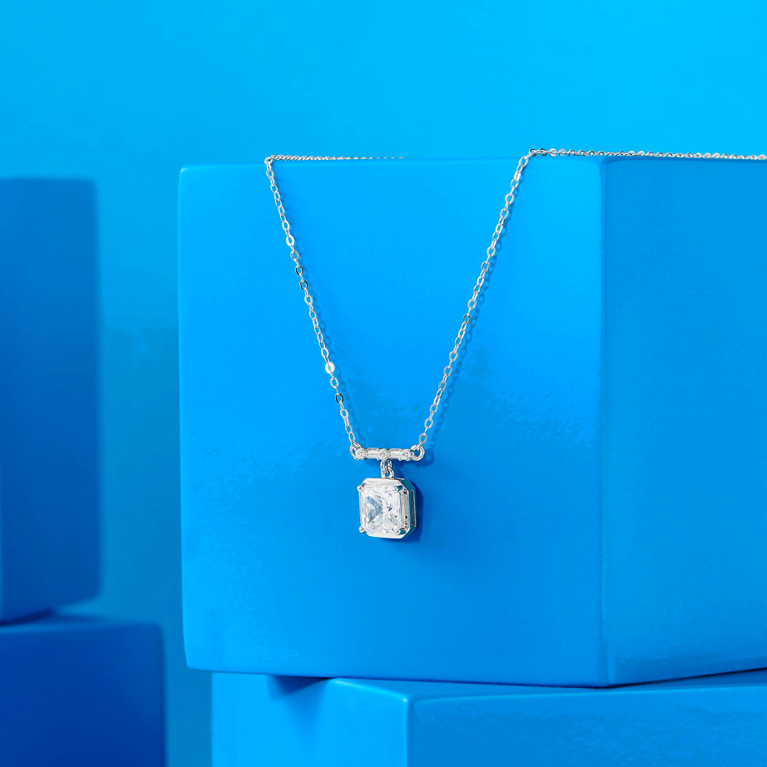 Crystal Crest Silver Modern Necklace