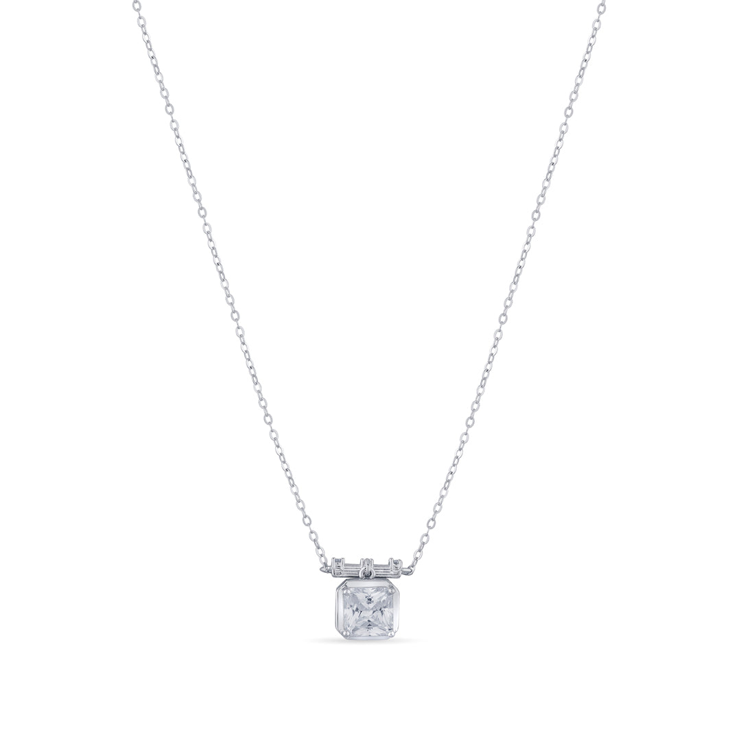 Crystal Crest Silver Modern Necklace