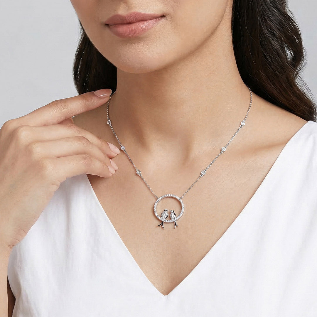 Little Sparrows Silver Modern Necklace