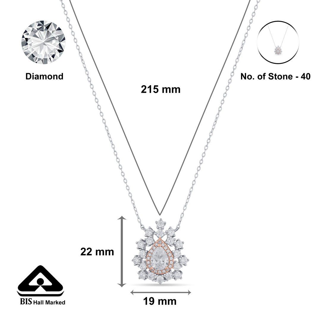 Regal Drop Silver Modern Necklace