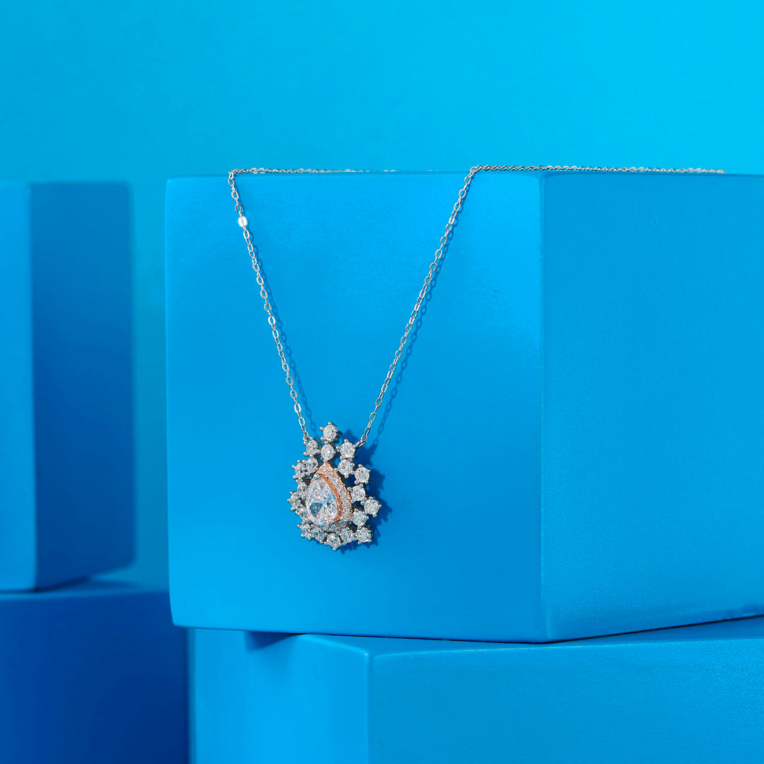 Regal Drop Silver Modern Necklace