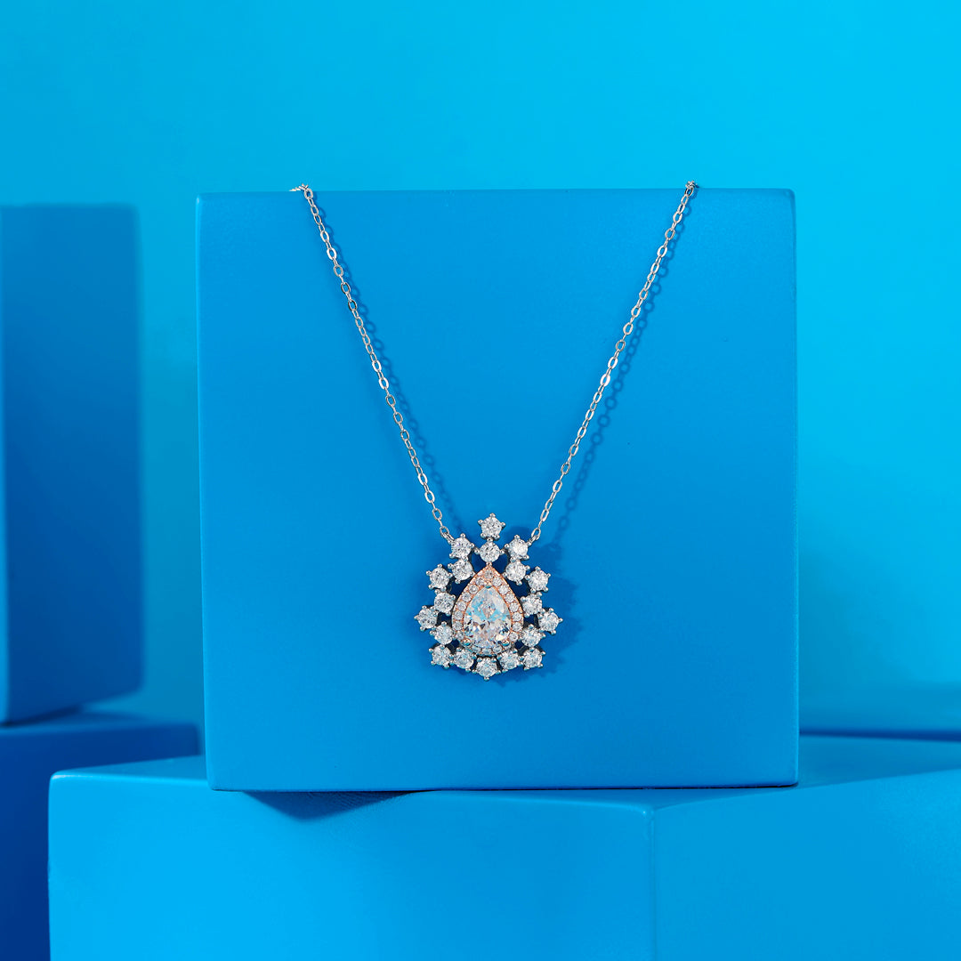 Regal Drop Silver Modern Necklace