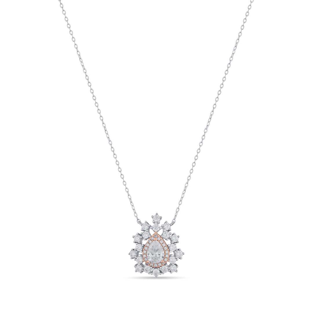 Regal Drop Silver Modern Necklace