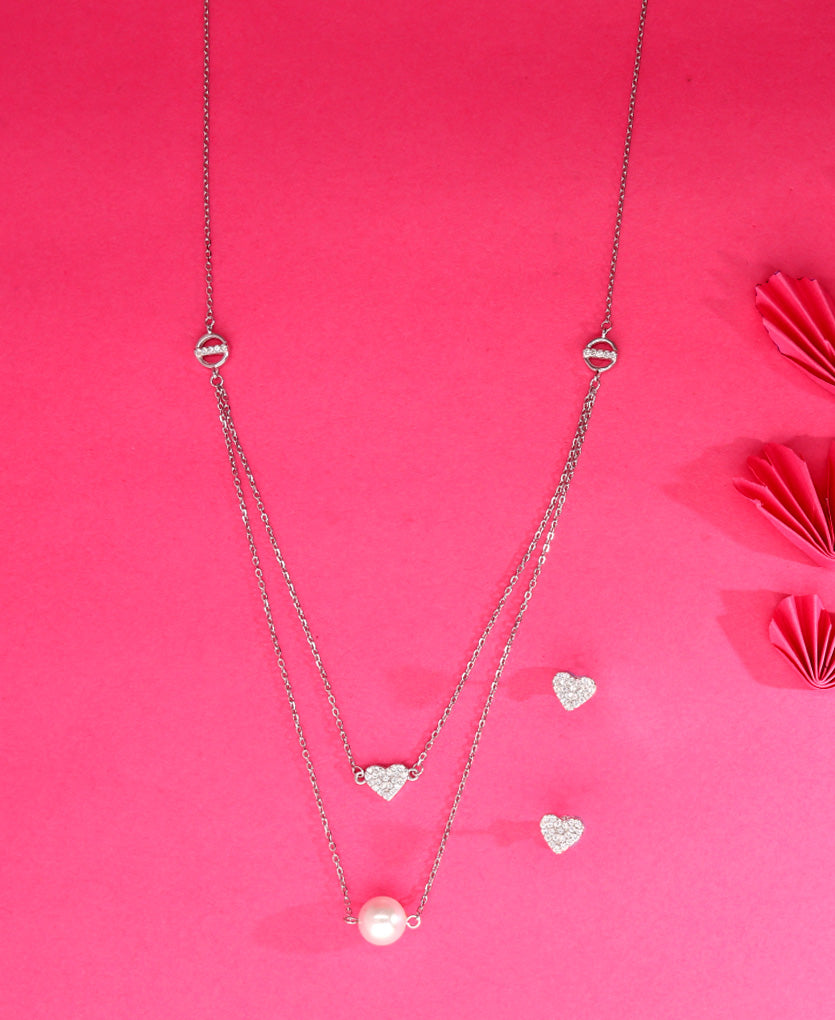 Pearl-Heart Harmony Necklace Set