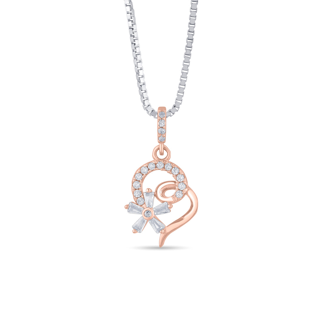 Floral Twirl Silver Pendant