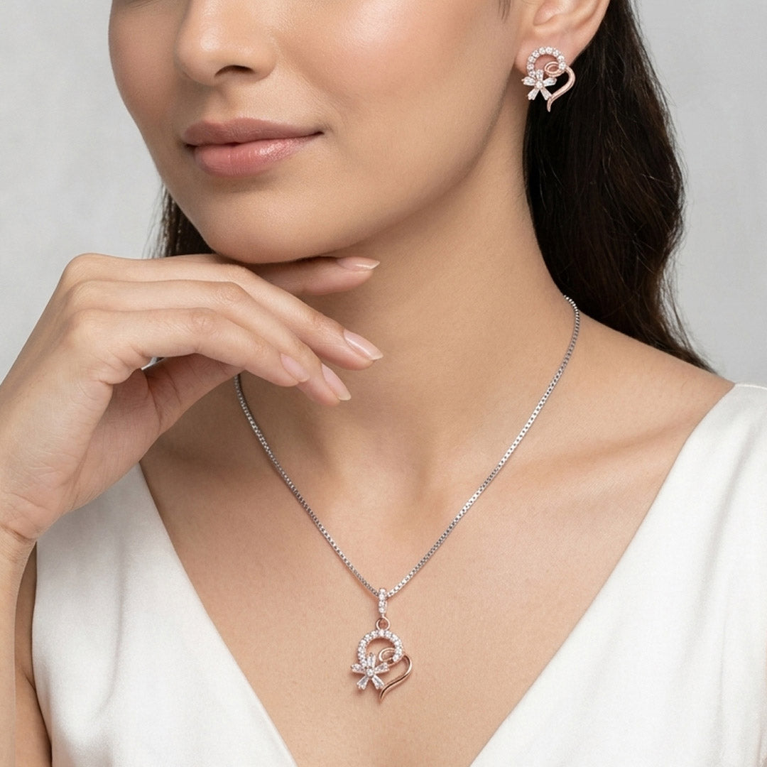Floral Twirl Silver Pendant
