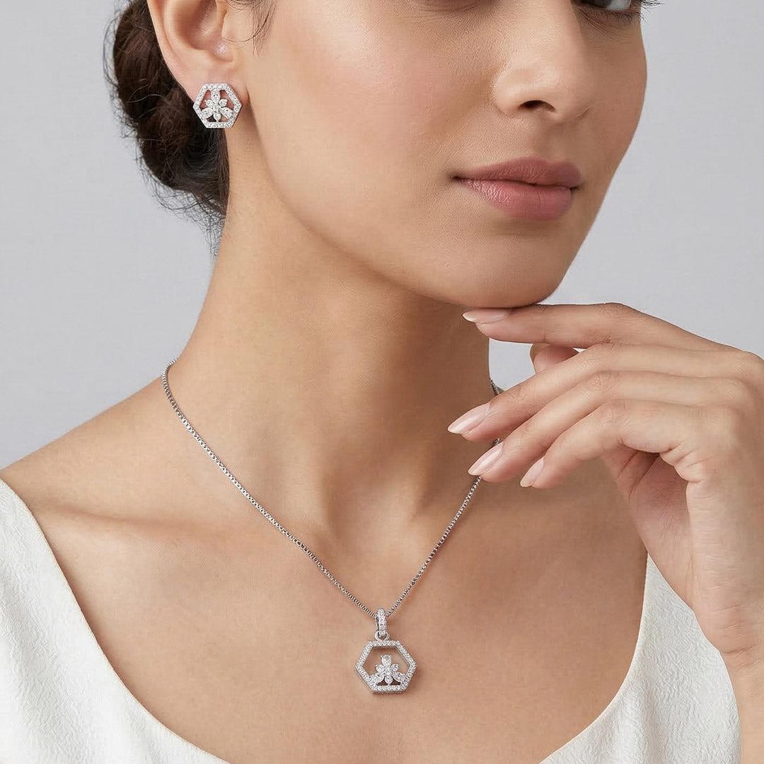 Hexa Charm Silver Pendant