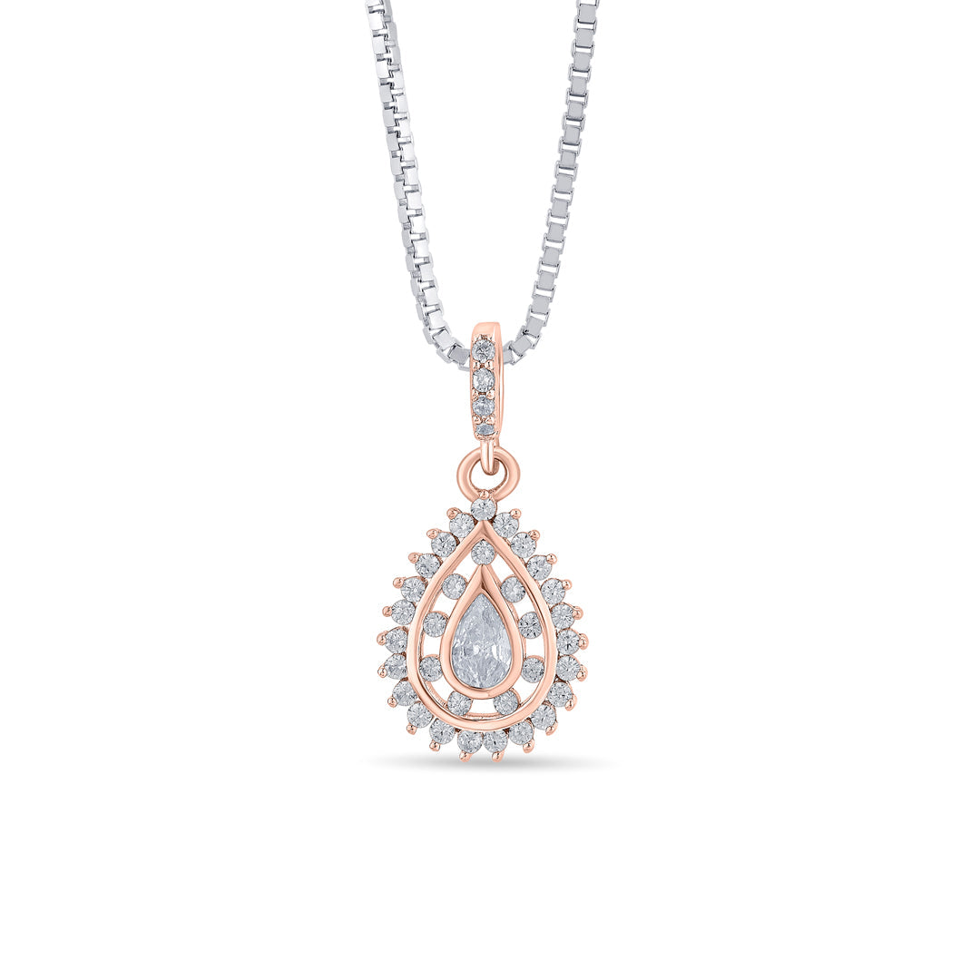 Roseate Drop Silver Pendant