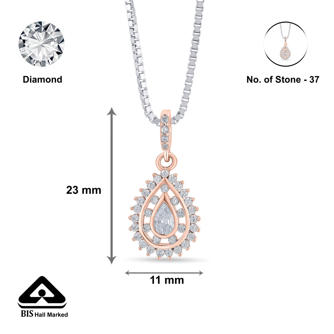 Roseate Drop Silver Pendant