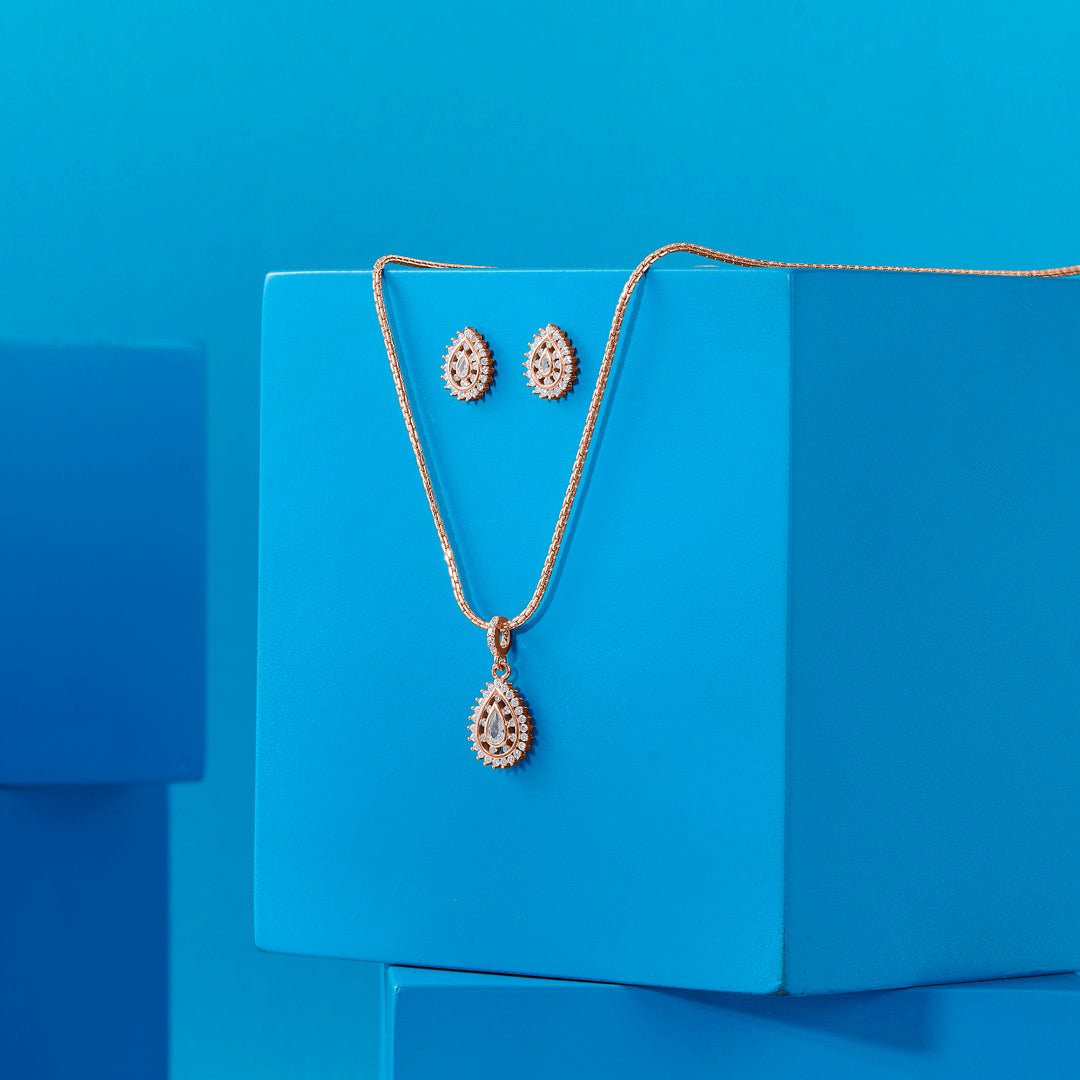 Roseate Drop Silver Pendant
