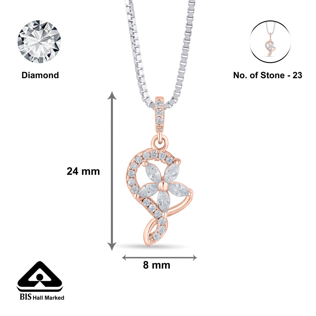 Roseate Twirl Silver Pendant