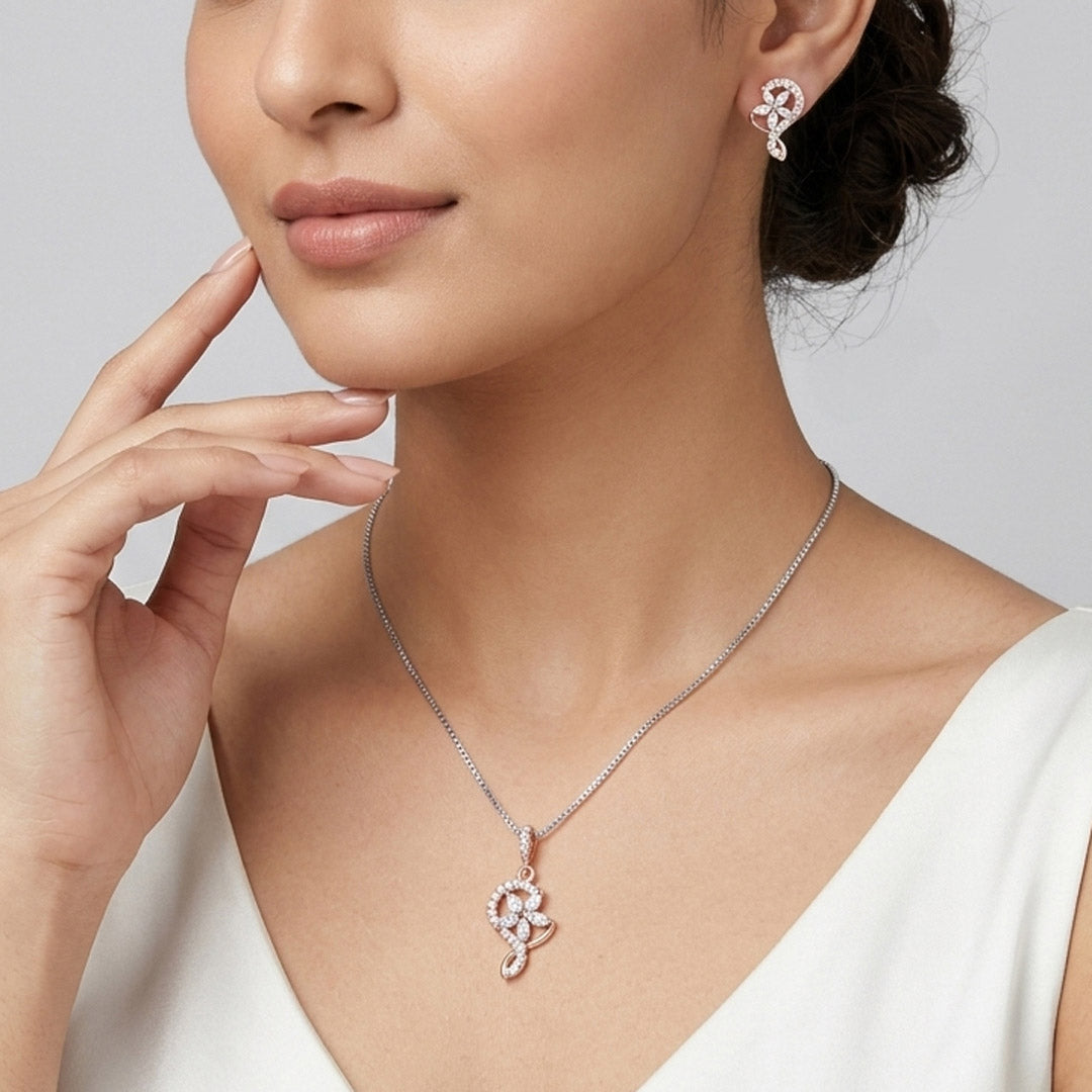 Roseate Twirl Silver Pendant