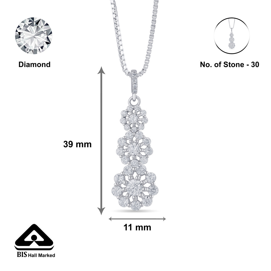 TriFlora Shine Silver Pendant