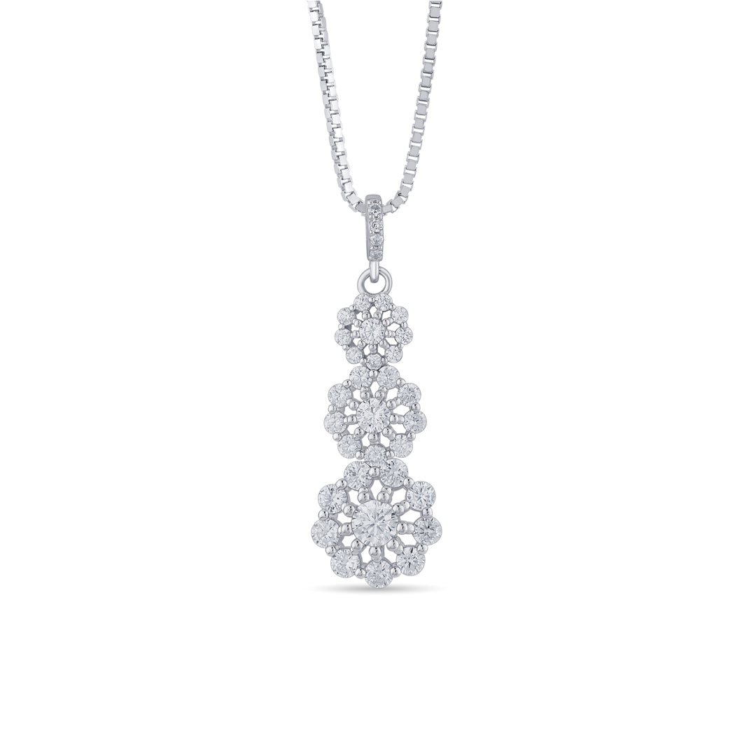 TriFlora Shine Silver Pendant