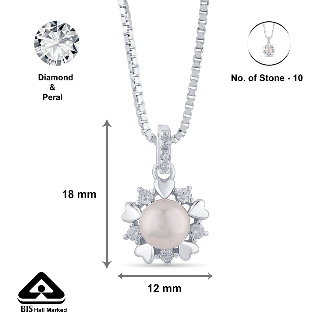 Heart & Pearl Silver Pendant