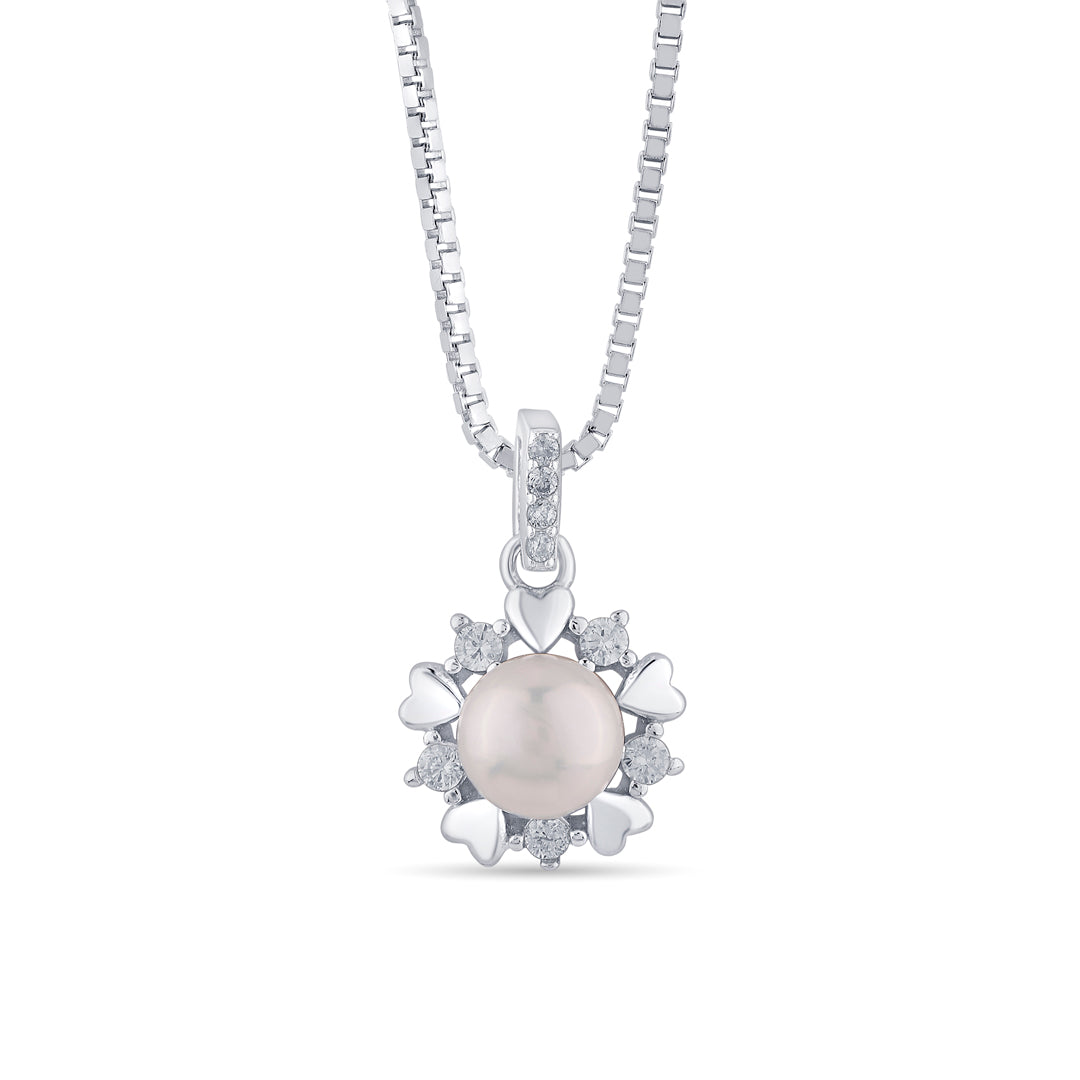 Heart & Pearl Silver Pendant