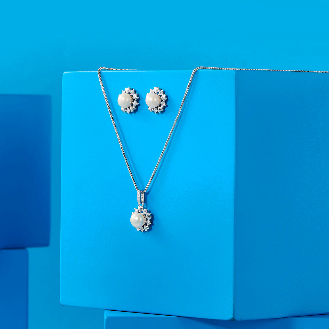 Heart & Pearl Silver Pendant