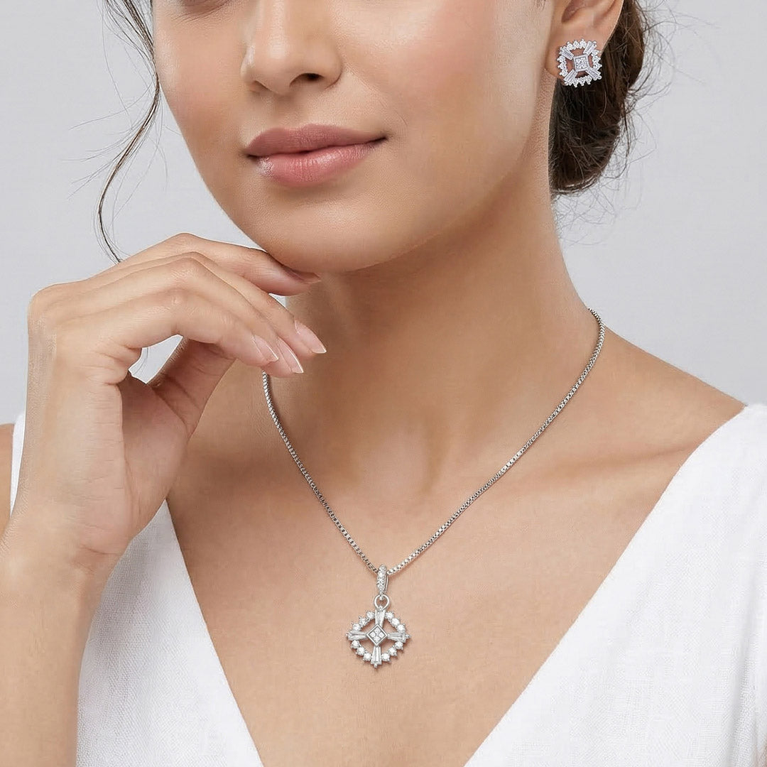 Bling Bloom Silver Pendant