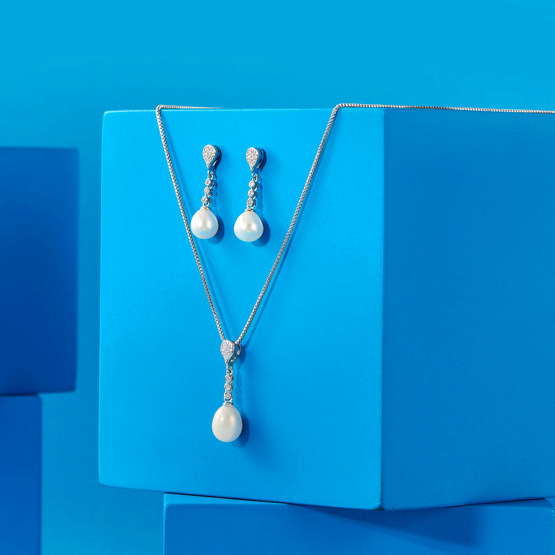 Pearl Drip Silver Pendant