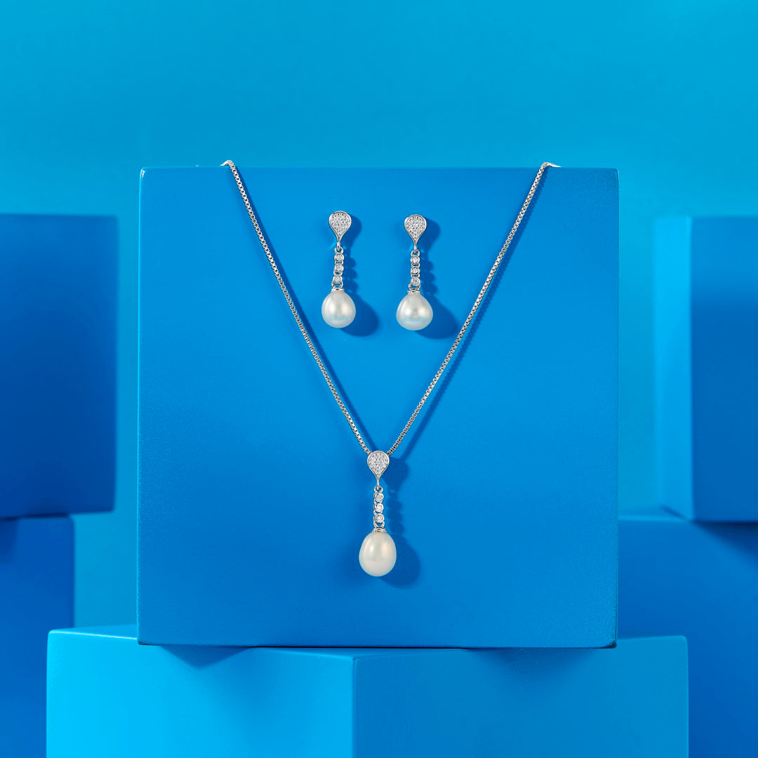 Pearl Drip Silver Pendant