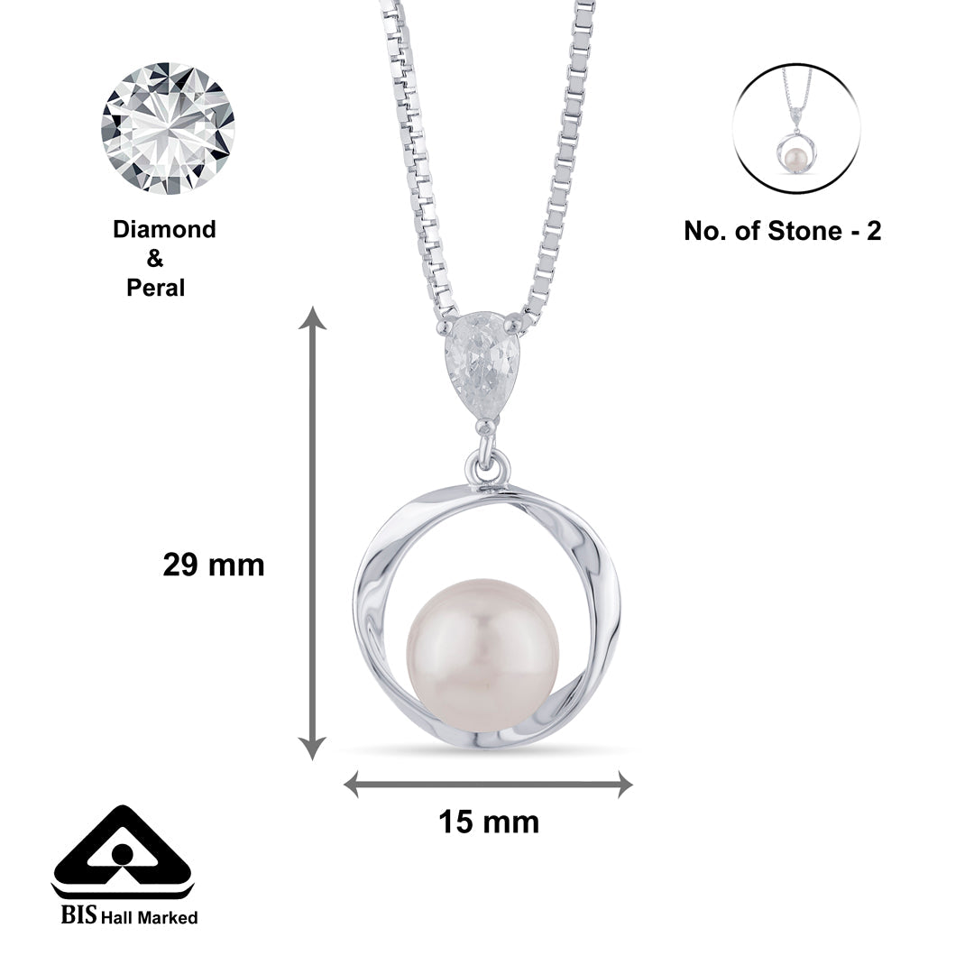 Pearl Loop Silver Pendant