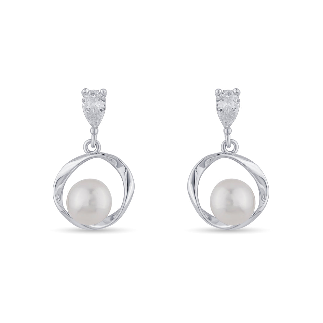 Pearl Loop Silver Pendant