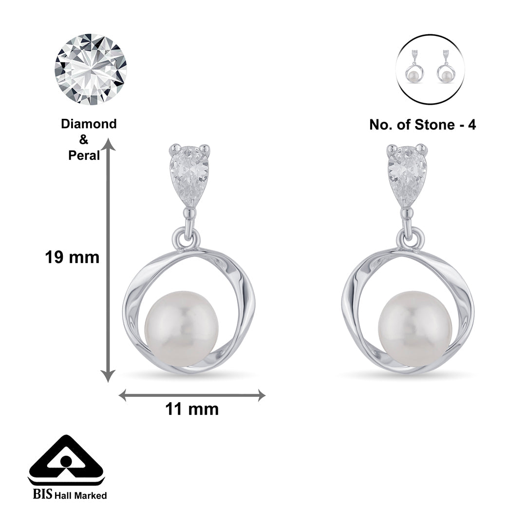 Pearl Loop Silver Pendant