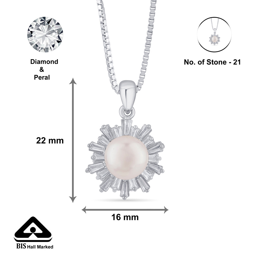 Pearl Glint Silver Pendant