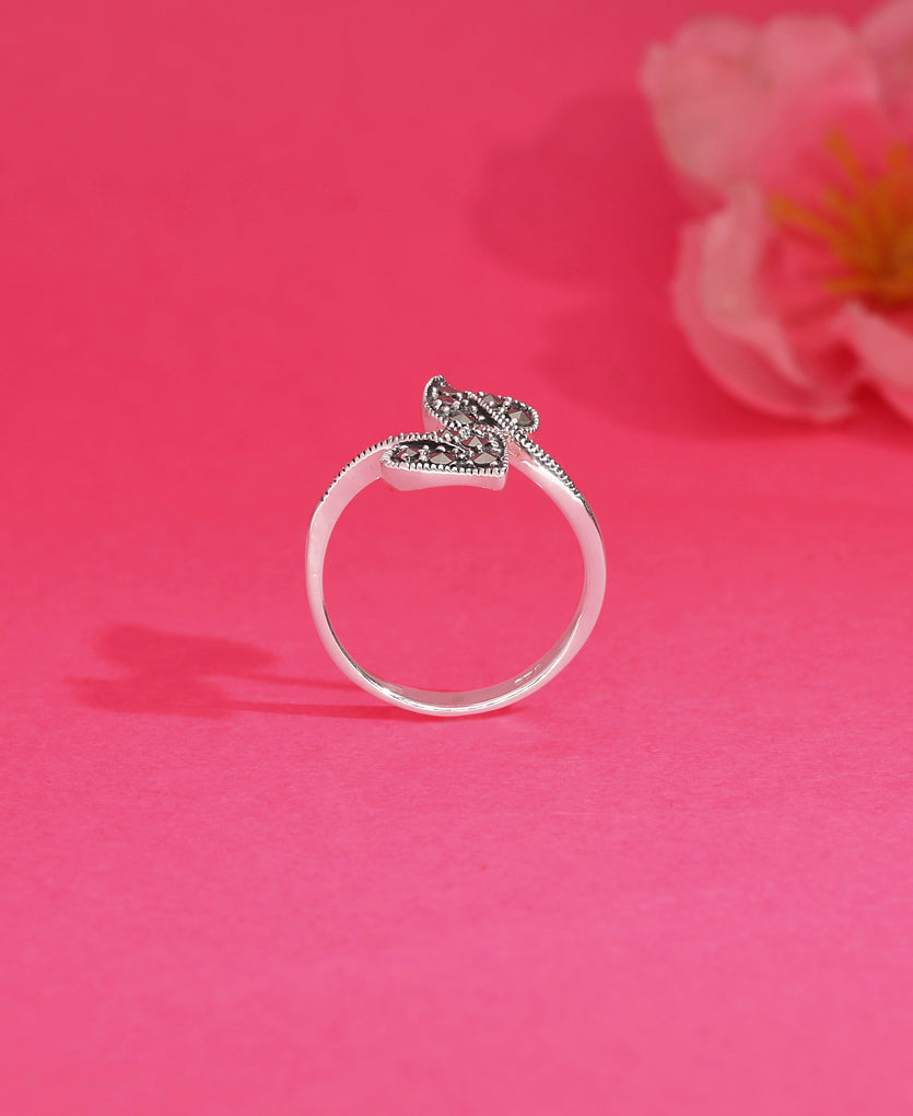 Cute Glitter Silver Ring