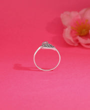 Crystal Charm Silver Ring