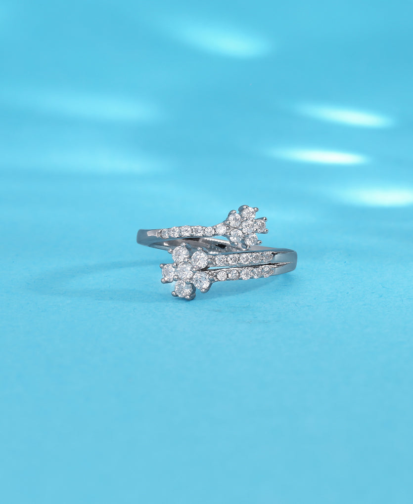 Botanical Tornado Silver Ring