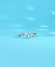 Zirconia Cascade Silver Ring