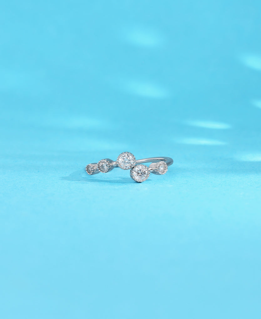 Zirconia Cascade Silver Ring