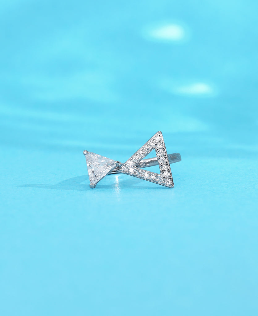 Triangle Tango Silver Ring