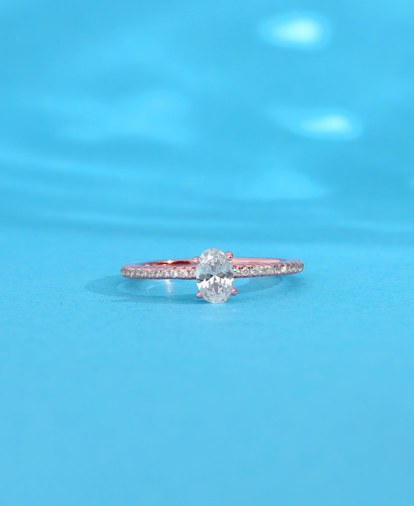 Elliptical Brilliance Silver Ring