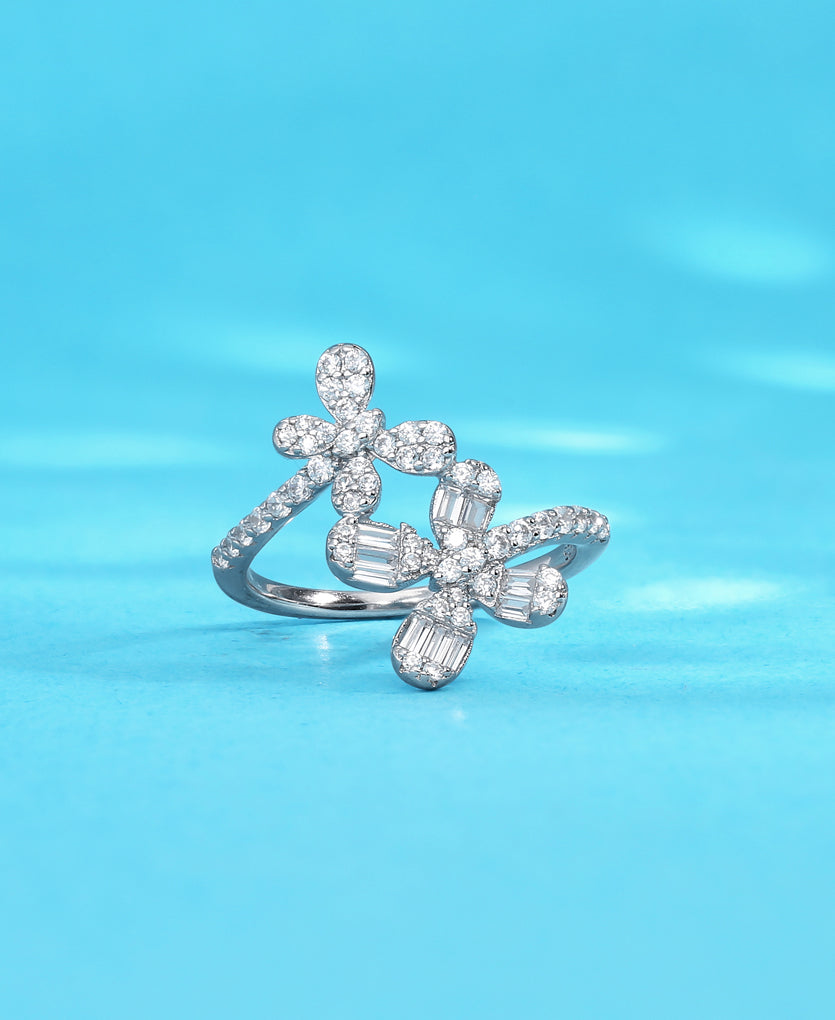 Moonlit Mariposa Silver Ring