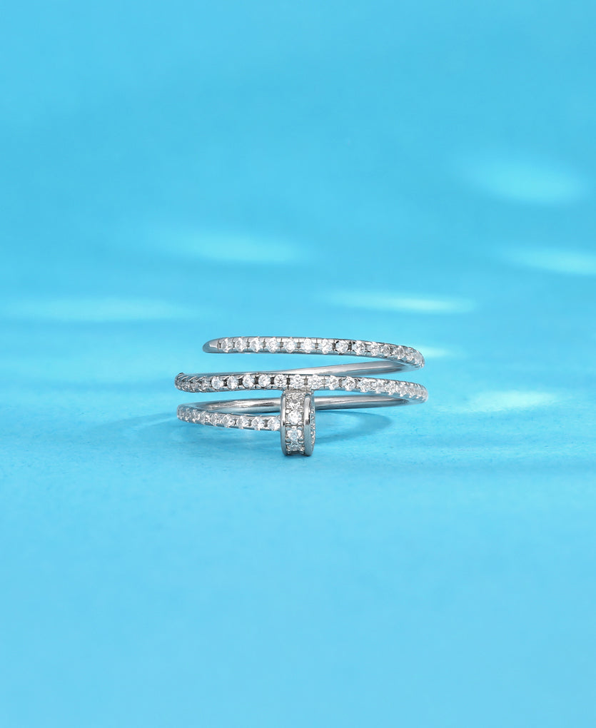 Sparkling Aurora Silver Ring