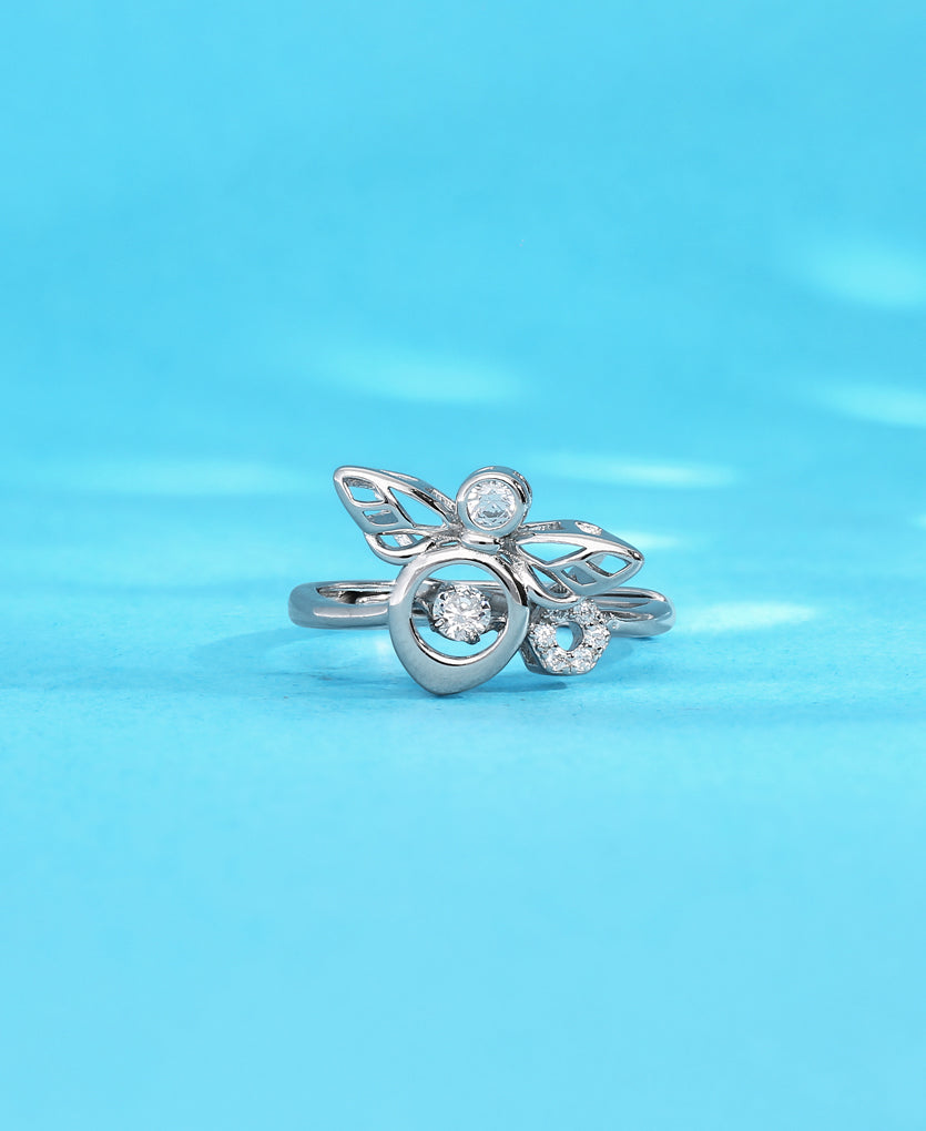 Whispering Wings Silver Ring