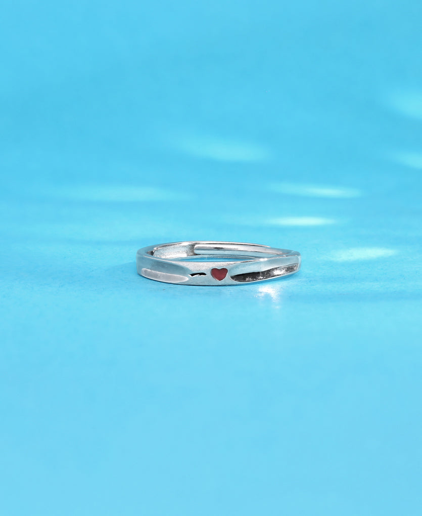 Heart Line Silver Ring