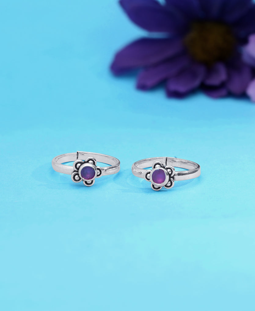 Silken Shimmer Silver Toe Ring