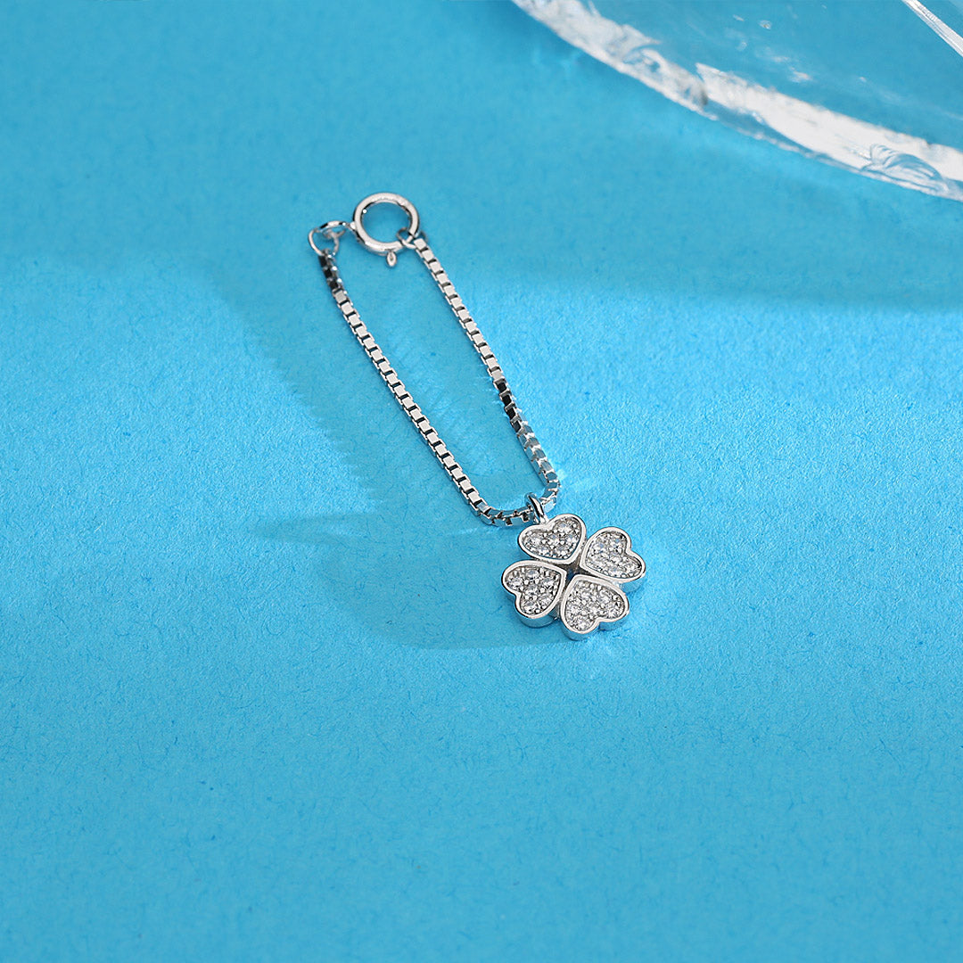 Heart Clover Silver Watch charms