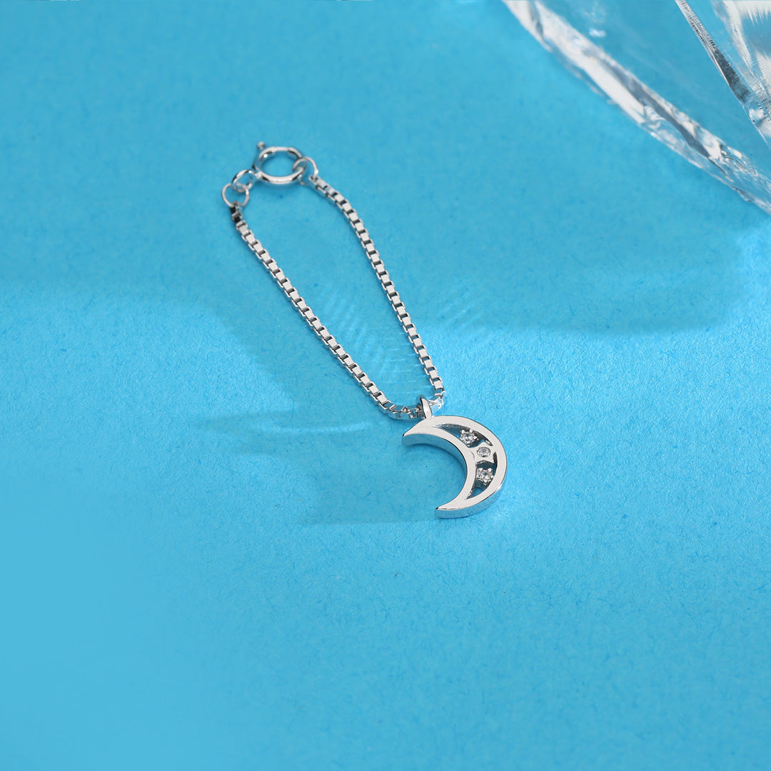 Crescent Moon Silver Watch charms
