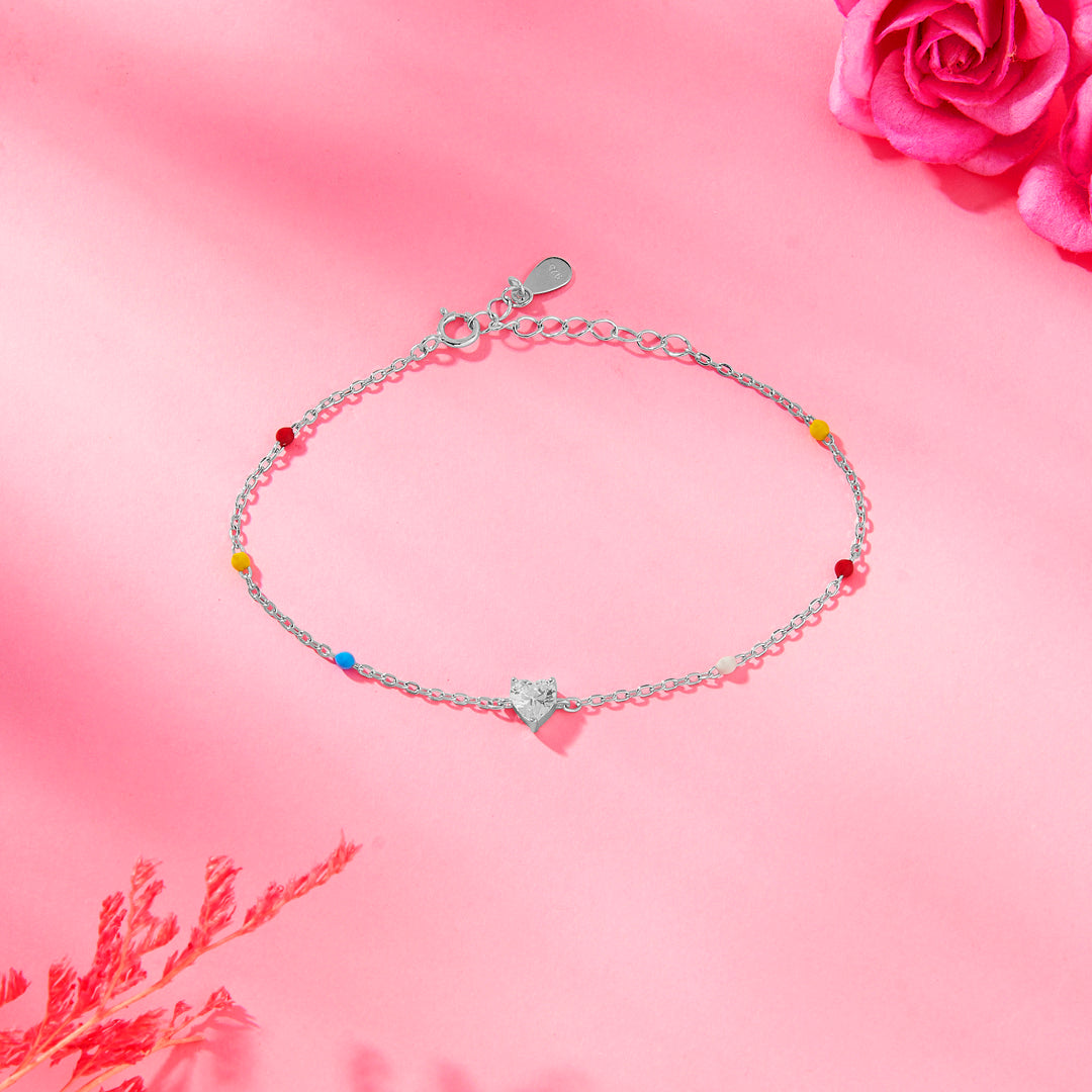 Sweetheart Tune 925 Silver Bracelet For Woman