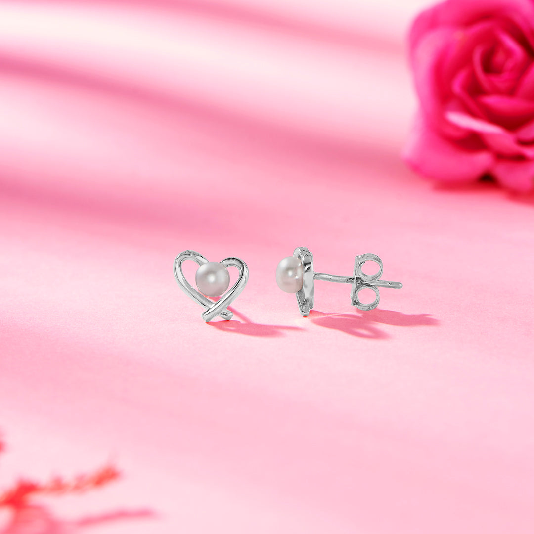 Heart of Pearl 925 Silver Earring For Woman
