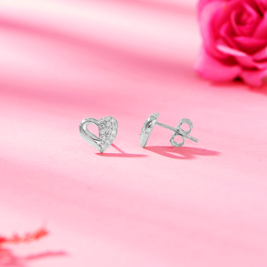 Vibrant Heart 925 Silver Earring For Woman